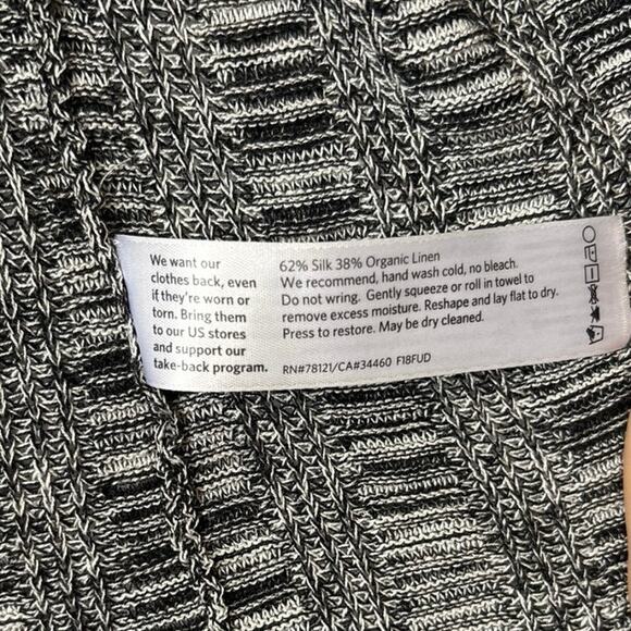 Eileen Fisher Open Front Gray Silk Organic Linen Cardigan Sweater Size XSMALL - Picture 9 of 9